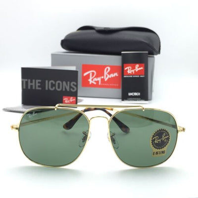 Ray-Ban RB3561 001 Gold General Sunglasses - Classic Green Lenses