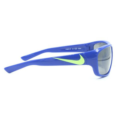 Nike Mercurial EV0887 407 Shiny Blue Kids Sunglasses W/ Silver Mirrored Lenses