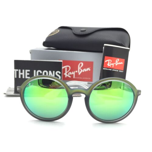 Ray-Ban RB4222 6169/3R Round Matte Green Gunmetal Sunglasses