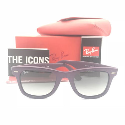 New Ray-Ban RB2140 6064/71 Wayfarer Purple Sunglasses w/ Gray Lenses 50mm