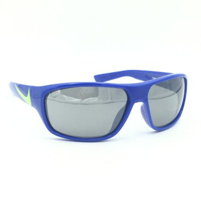 Nike Mercurial EV0887 407 Shiny Blue Kids Sunglasses W/ Silver Mirrored Lenses