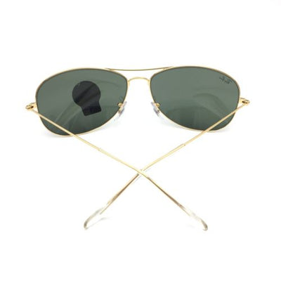 Ray-Ban Cockpit RB3362 001 Gold Pilot Sunglasses w/ G-15 Green Lenses 59mm
