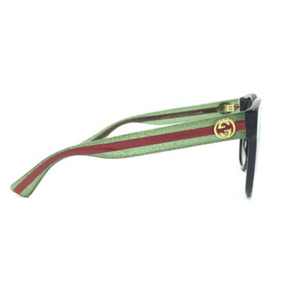 Gucci GG0035S 002 Black Glitter Green Red W/ Green  Lenses 54mm