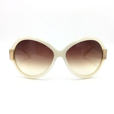 Oliver Peoples Harlot IS Pearl White Butterfly Sunglasses Gradient Brown Lenses