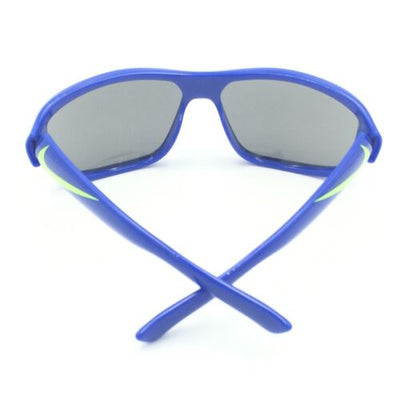Nike Mercurial EV0887 407 Shiny Blue Kids Sunglasses W/ Silver Mirrored Lenses