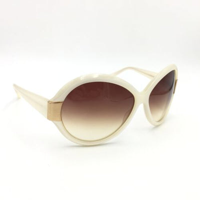 Oliver Peoples Harlot IS Pearl White Butterfly Sunglasses Gradient Brown Lenses