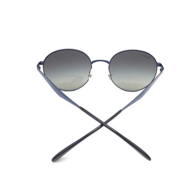 Ray-Ban RB3537 185/11 Round Blue Sunglasses with 51mm Grey Gradient Lenses