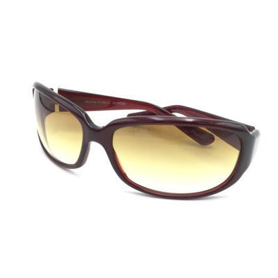 Oliver Peoples Kali Sienna Red Rectangular Sunglasses Gradient Amber Bronze Lens