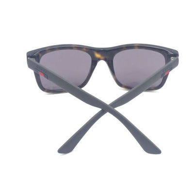Gucci GG 0008S 003 Squared Dark Havana Brown  w/ Blue Mirrored Lenses 53mm