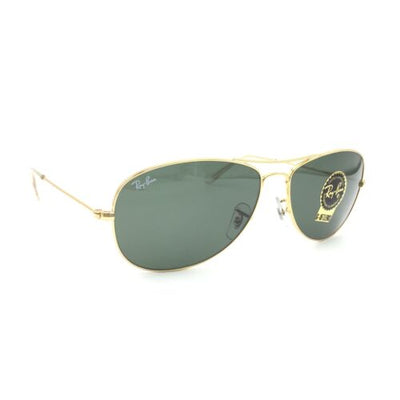 Ray-Ban Cockpit RB3362 001 Gold Pilot Sunglasses w/ G-15 Green Lenses 59mm