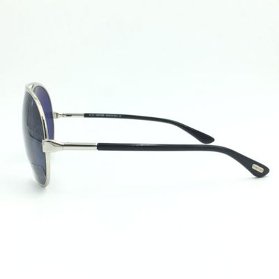 Tom Ford Georgette TF 154 18V Silver Black  W/ Blue Lenses 64mm