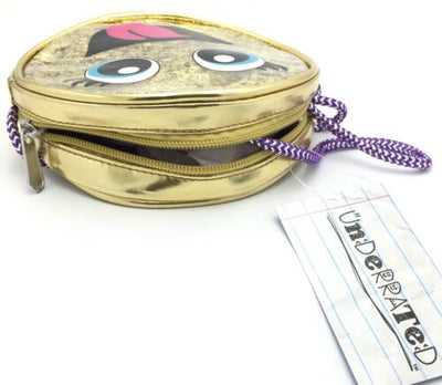Girl Glitter Gold Emoji Cross Body Backpack Purse Shoulder Bag (12 piece lot)