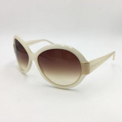 Oliver Peoples Harlot IS Pearl White Butterfly Sunglasses Gradient Brown Lenses