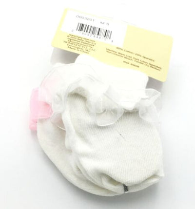 Baby Deer Frilly Infant Girl Socks (Size Small/0 to 9 months)