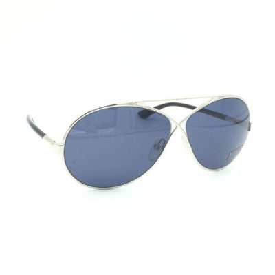 Tom Ford Georgette TF 154 18V Silver Black  W/ Blue Lenses 64mm