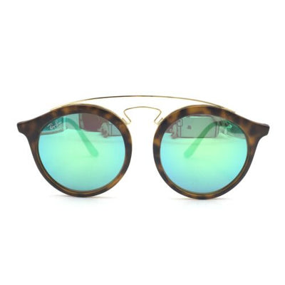 New Ray-Ban RB4256 60923R Matte Tortoise Sunglasses W/ Green Mirrored Lens 49mm