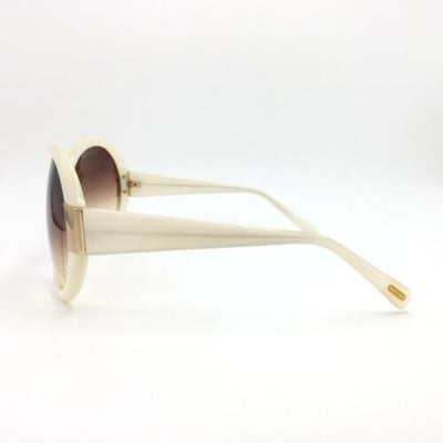 Oliver Peoples Harlot IS Pearl White Butterfly Sunglasses Gradient Brown Lenses