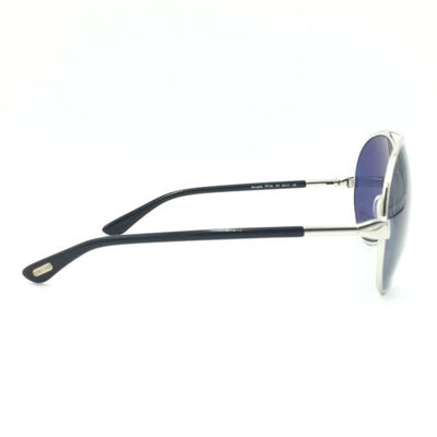 Tom Ford Georgette TF 154 18V Silver Black  W/ Blue Lenses 64mm