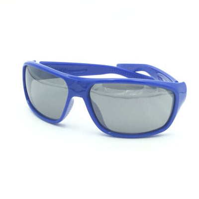 Nike Mercurial EV0887 407 Shiny Blue Kids Sunglasses W/ Silver Mirrored Lenses