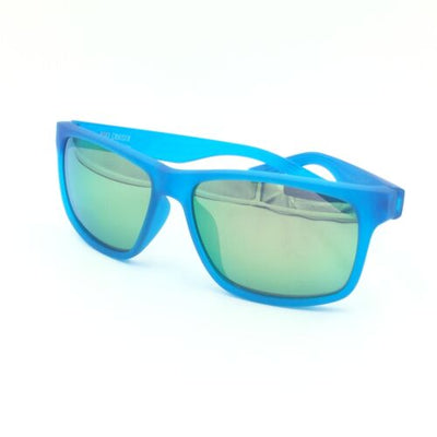 Nike Cruiser EV0835 421 Square Neon Blue Sunglasses W/ Green Mirrored Lenses