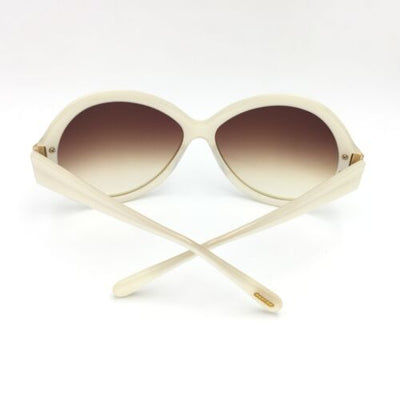 Oliver Peoples Harlot IS Pearl White Butterfly Sunglasses Gradient Brown Lenses
