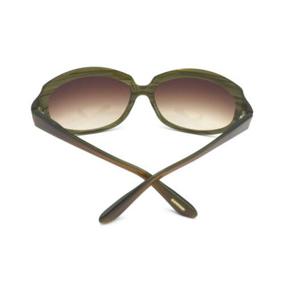 Oliver Peoples La Donna SI Wood Brown Butterfly Sunglasses Gradient Brown Lenses