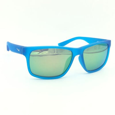 Nike Cruiser EV0835 421 Square Neon Blue Sunglasses W/ Green Mirrored Lenses