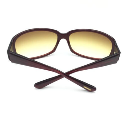 Oliver Peoples Kali Sienna Red Rectangular Sunglasses Gradient Amber Bronze Lens