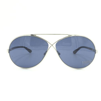 Tom Ford Georgette TF 154 18V Silver Black  W/ Blue Lenses 64mm