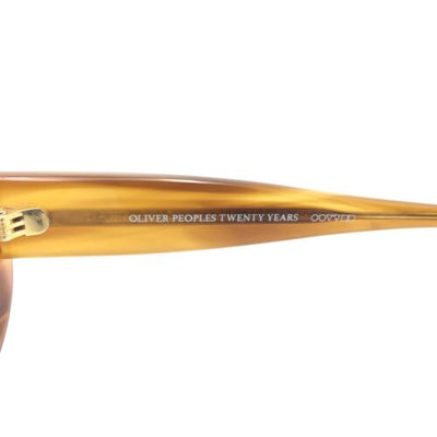 Oliver Peoples Gold Amber Brown Oval Sunglasses w/ Gradient Gold Brown Lenses