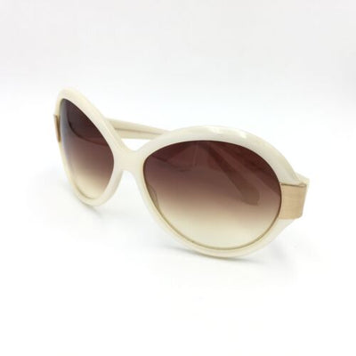 Oliver Peoples Harlot IS Pearl White Butterfly Sunglasses Gradient Brown Lenses