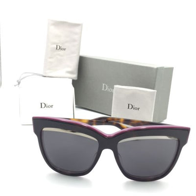 Christian Dior DiorGraphic 3C45S Designer Cat Eye Sunglasses Mirrored Gray Lens