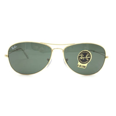Ray-Ban Cockpit RB3362 001 Gold Pilot Sunglasses w/ G-15 Green Lenses 59mm