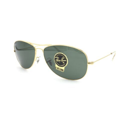 Ray-Ban Cockpit RB3362 001 Gold Pilot Sunglasses w/ G-15 Green Lenses 59mm