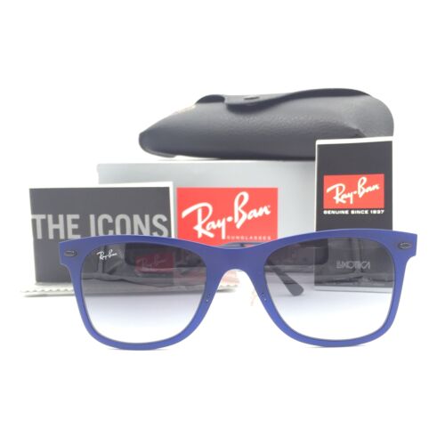 New Ray-Ban RB4210 895/8G LightRay Matte Blue Sunglasses W/ Gray Lens 50mm