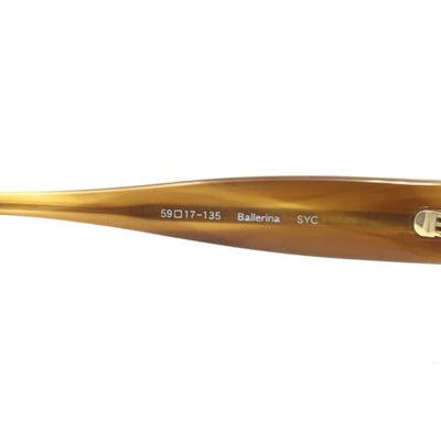 Oliver Peoples Gold Amber Brown Oval Sunglasses w/ Gradient Gold Brown Lenses