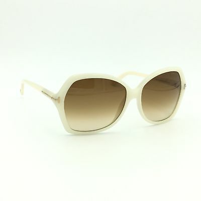 Tom Ford Carola TF 328 20F Ivory Butterfly Frame w/ Gradient Brown Lenses