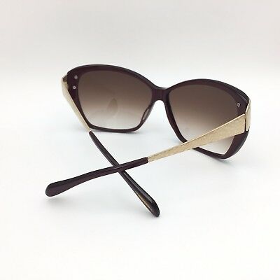 Oliver Peoples Skyla Dark Red Square Sunglasses Brown Gradient 62mm lenses