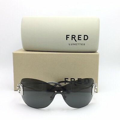 Fred Lunettes Success Solaire 102 Silver Shield Sunglasses Grey lenses