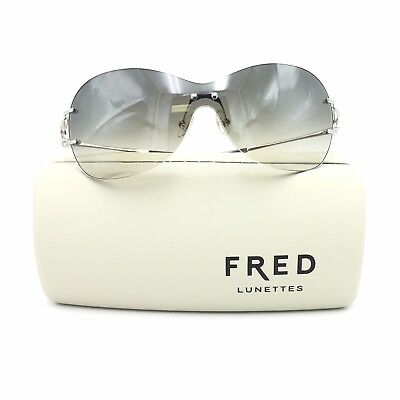 Fred Lunettes Volute Solaire F3 102 Silver Shield Sunglasses Grey Gradient lens