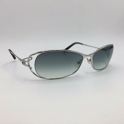 Fred Lunettes Volute N4 Silver Rectangular Sunglasses Green Gradient 60mm lenses