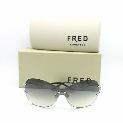 Fred Lunettes Volute Solaire F3 102 Silver Shield Sunglasses Grey Gradient lens