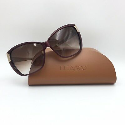 Oliver Peoples Skyla Dark Red Square Sunglasses Brown Gradient 62mm lenses