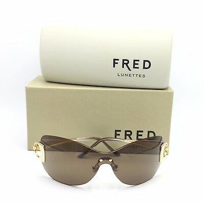 Fred Lunettes Success Solaire F2 206 Gold Shield Sunglasses Brown lenses