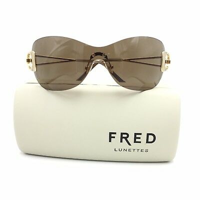 Fred Lunettes Success Solaire F2 206 Gold Shield Sunglasses Brown lenses
