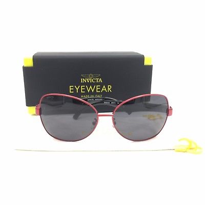 Invicta IEW020 05 Red Black Butterfly Sunglasses Gray 62mm lenses