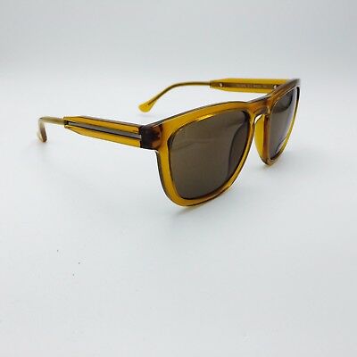 Calvin Klein CK3187S 212 Shiny Butterscotch Transp Square Sunglasses Brown 54mm