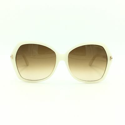 Tom Ford Carola TF 328 20F Ivory Butterfly Frame w/ Gradient Brown Lenses