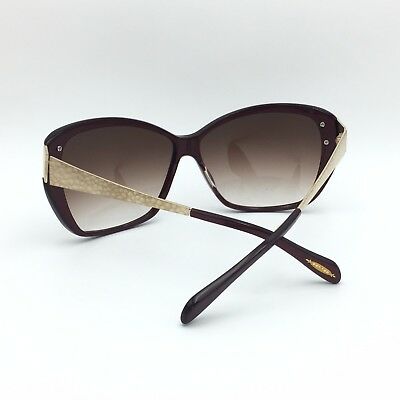 Oliver Peoples Skyla Dark Red Square Sunglasses Brown Gradient 62mm lenses
