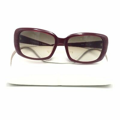 Valentino V619S 606 Burgundy Squared Sunglasses Brown Gradient 33mm lenses